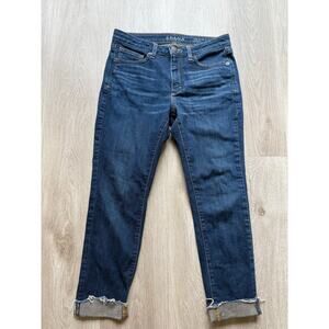 Spanx Jeans, Dark Denim, Women's size 28, Slim X Skinny, Raw Hem